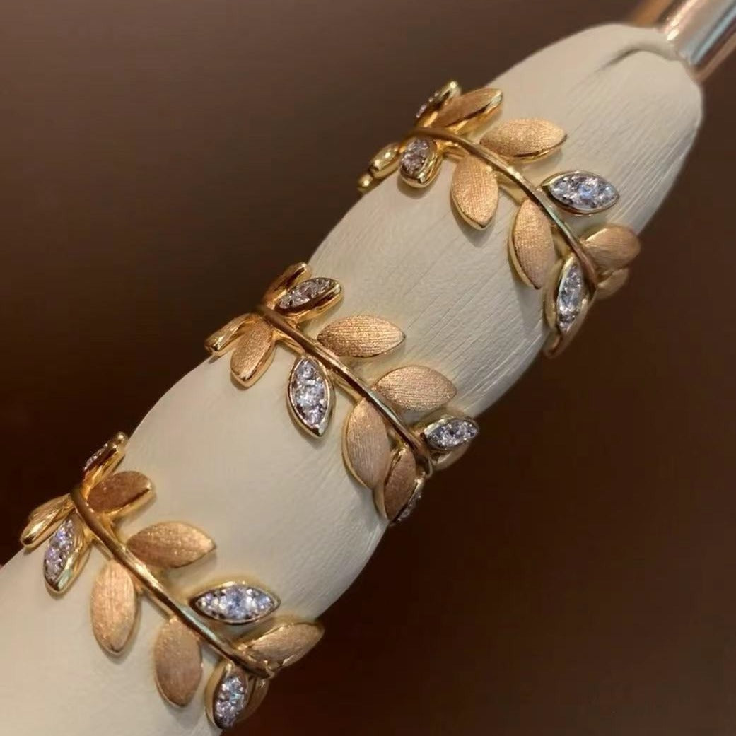 Italian Vintage Brushed Light Luxury High-End Jewelry 925 Sterling Silver Brushed Craft Forged Leaf Ring New Model