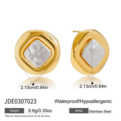 Titanium Steel Imitation Pearl Earrings Light Luxury High-end Earrings Non-fading Earrings Stainless Steel Jewelry