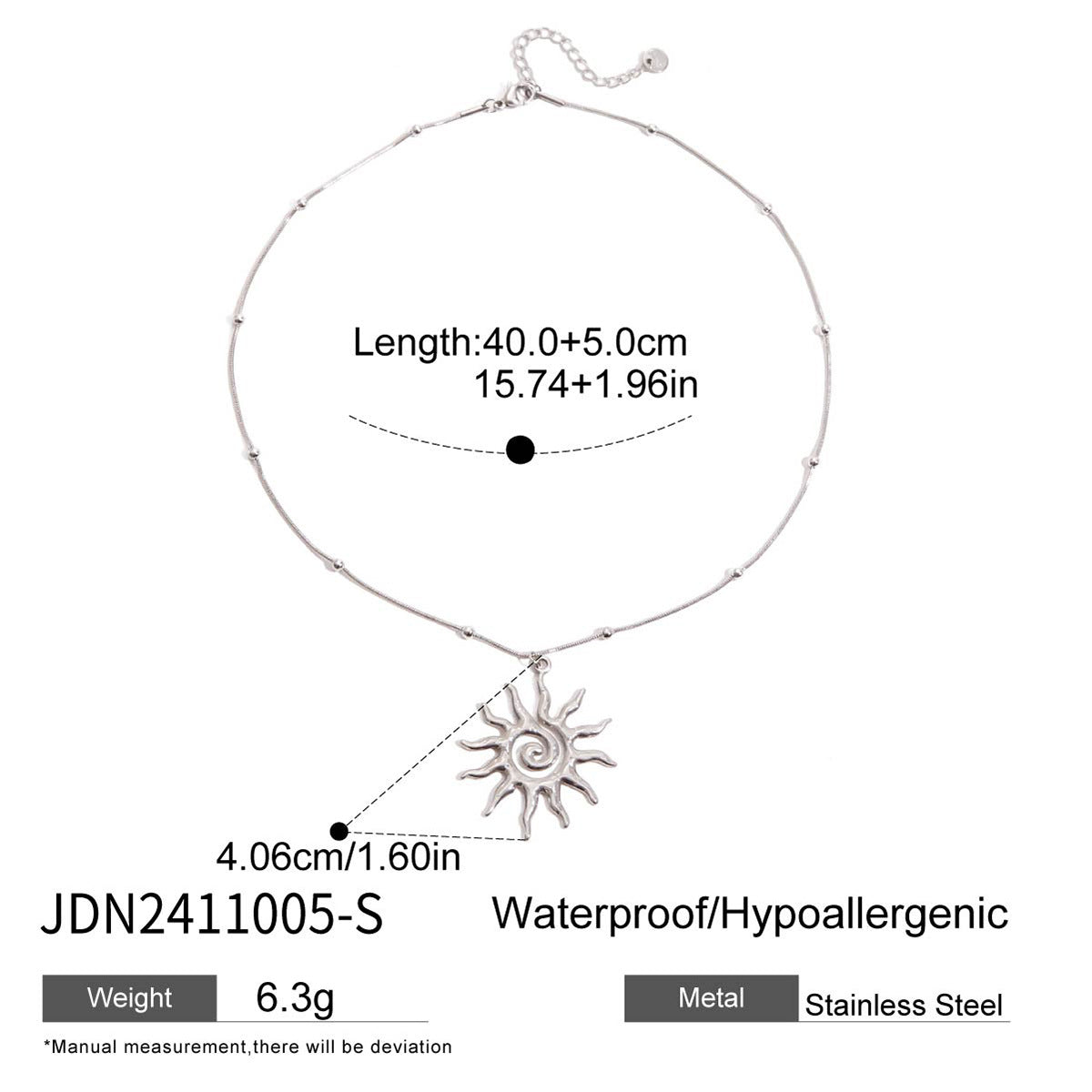 Stainless Steel Vacation Jewelry Titanium Steel Necklace Light Luxury High-End Clavicle Chain Neck Chain Accessory for Women