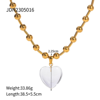 Stainless Steel Heart Pendant Necklace High-End Collarbone Chain Titanium Steel Jewelry Necklace