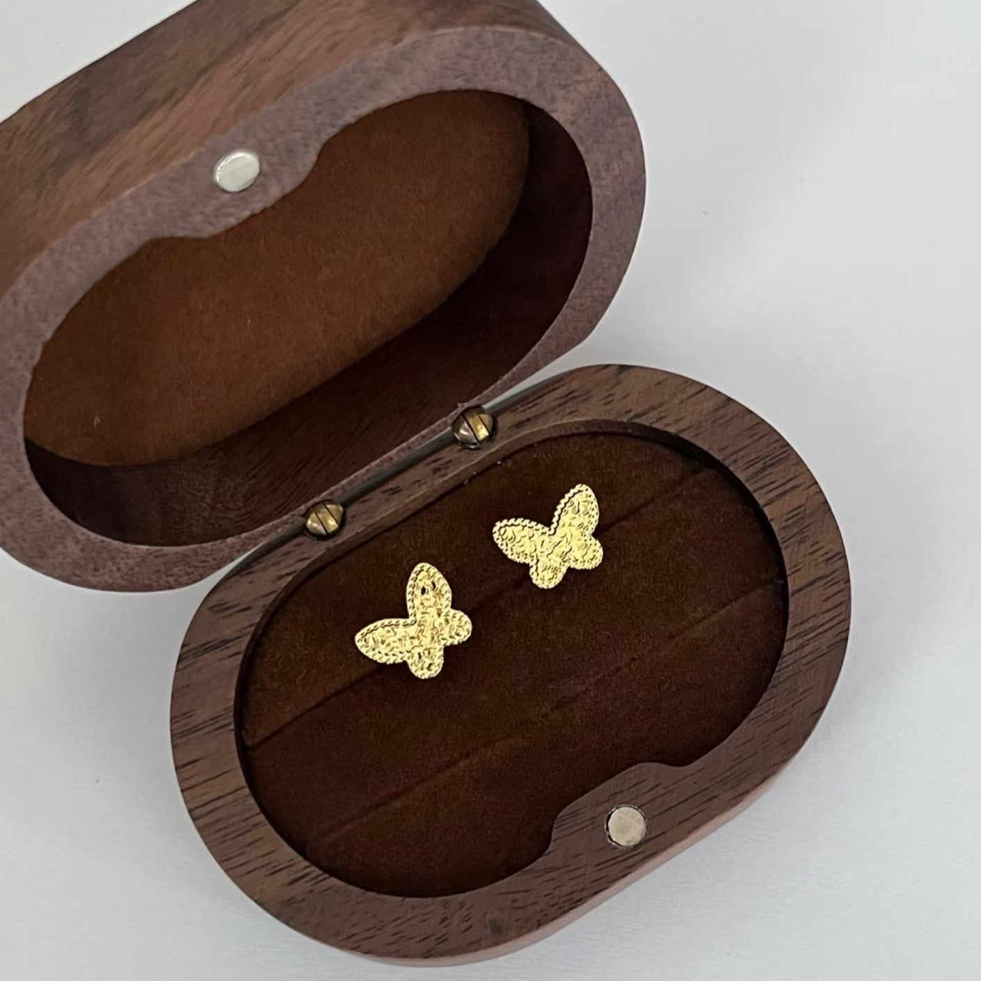 Sterling Silver S925 CNC Craft Ice Butterfly Stud Earrings Small Cute Sweet Exquisite Light Luxury Versatile Earrings