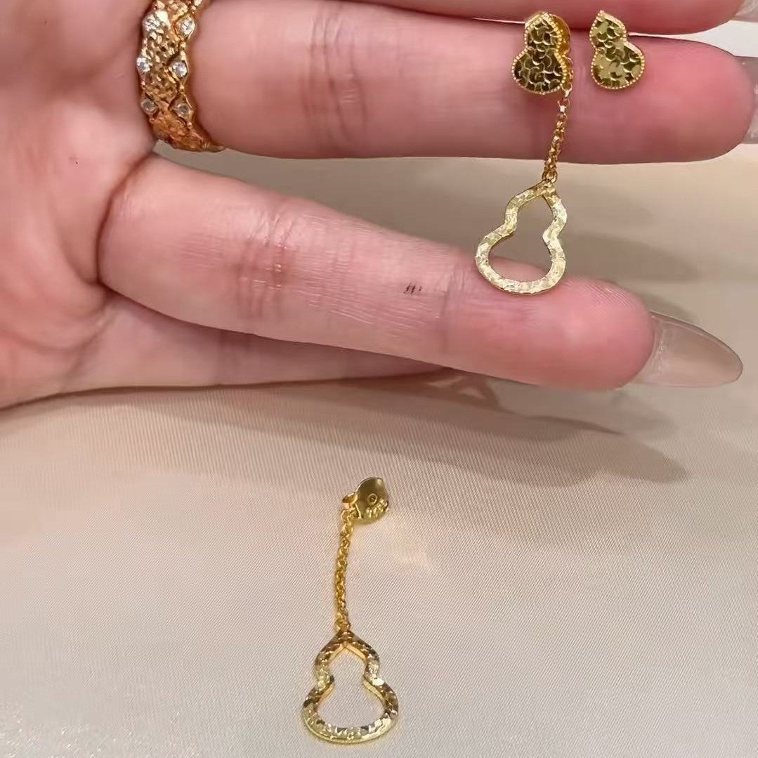 CNC Craft Ice Crushed Gourd AB Style Necklace and Earring Set Light Luxury Exquisite Niche Design Versatile