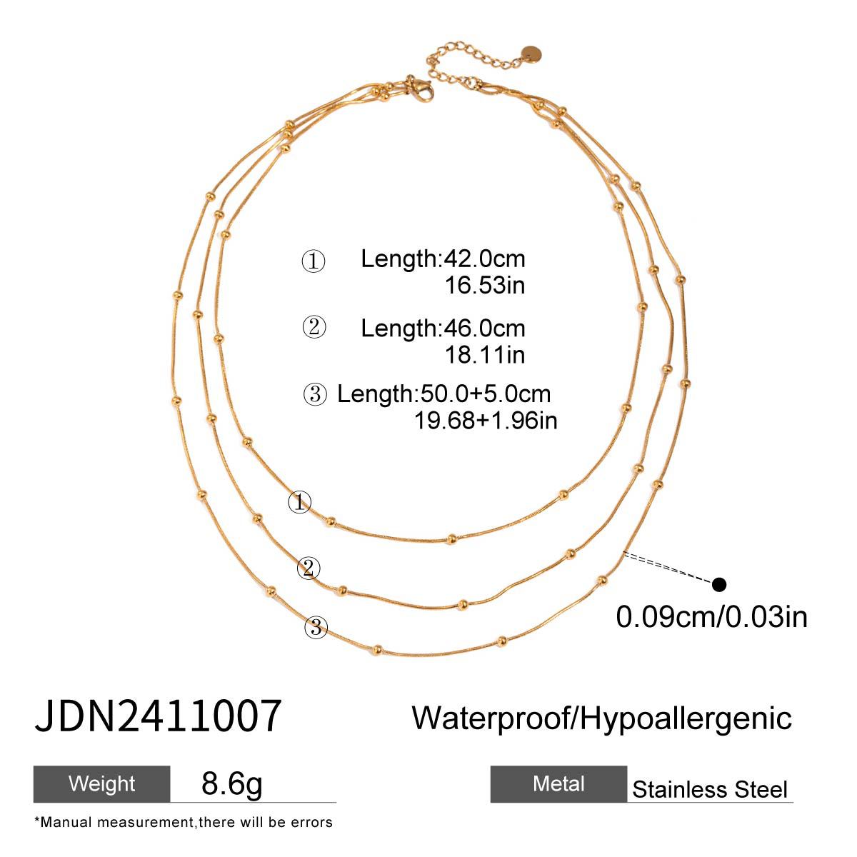 Three-layer Stacked Titanium Steel Necklace Accessories for Women, Light Luxury High-end Clavicle Chain Stainless Steel Jewelry