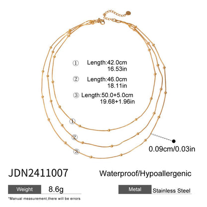 Three-layer Stacked Titanium Steel Necklace Accessories for Women, Light Luxury High-end Clavicle Chain Stainless Steel Jewelry