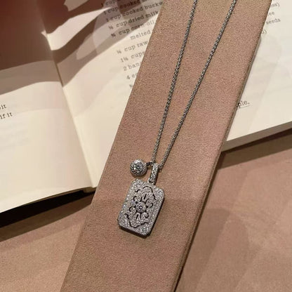 High Carbon Diamond No Matter Brand Necklace Ancient Method gold Full Diamond Exquisite Collarbone Chain Women's Necklace