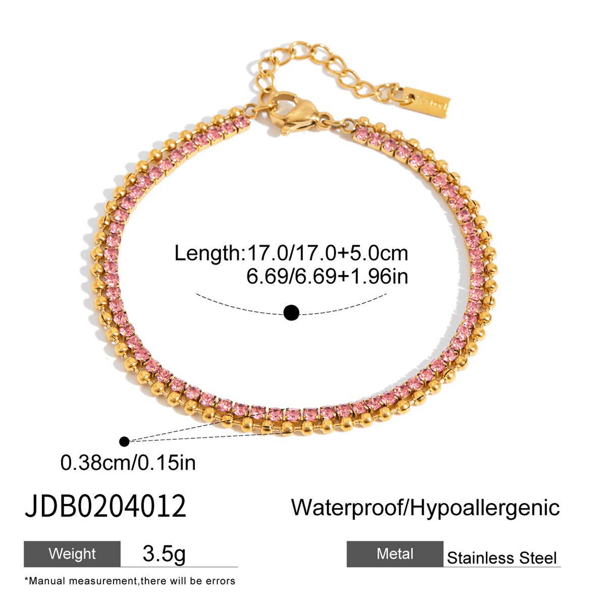 Stainless Steel Zircon Bracelet for Women, Light Luxury High-End Jewelry, Non-Fading Titanium Steel Accessories, Hot Item
