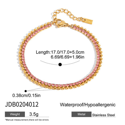 Stainless Steel Zircon Bracelet for Women, Light Luxury High-End Jewelry, Non-Fading Titanium Steel Accessories, Hot Item