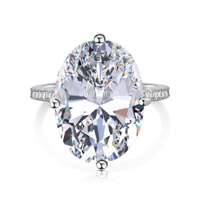 High Carbon Diamond Ring for Women S925 Sterling Silver Zircon Ring Colored Gemstone Ring Wholesale TikTok Cross-Border Live Streaming