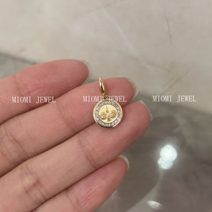 S925 Sterling Silver Vintage Round Pendant Necklace Exquisite High-end Prajna Wisdom Buddha Eye Laser Bead Collarbone Chain for Women