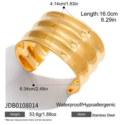 Melard Wide Resin Bracelet Titanium Steel Gold Bracelet Non-Fading Jewelry Stainless Steel Accessories for Women