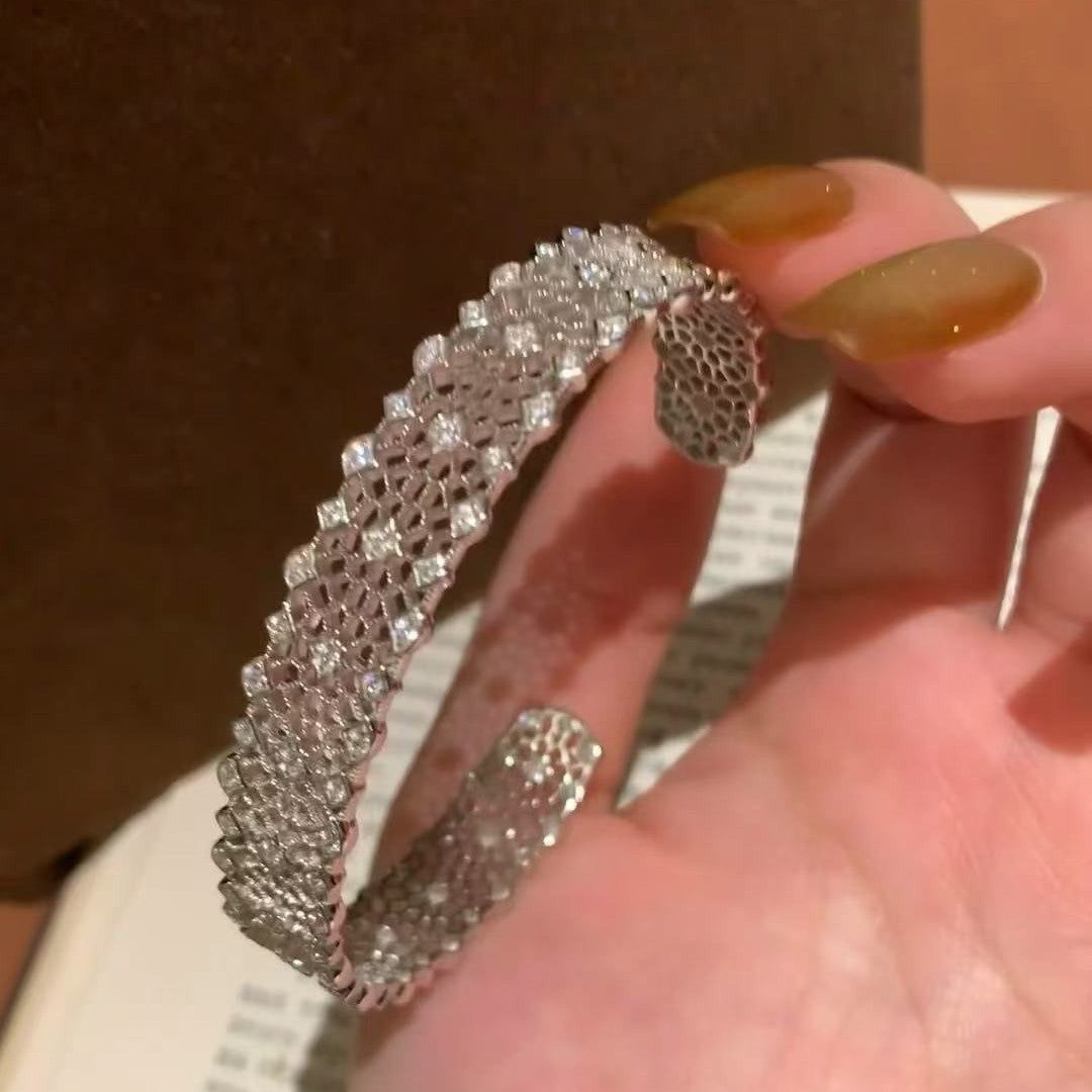 Sterling Silver S92 High Carbon Diamond Lace Bracelet Starry Sky Sparkling High-end Luxury Bracelet