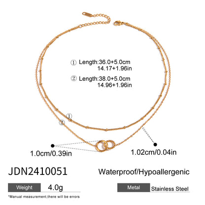 Double Layer Stacked Titanium Steel Necklace Light Luxury High-end Clavicle Chain Stainless Steel Jewelry Non-fading