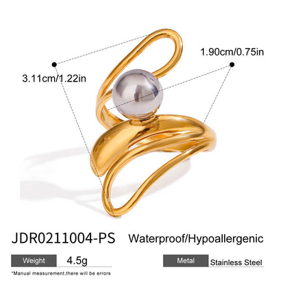 Jewelry Stainless Steel Pearl Ring Titanium Steel Non-Fading Jewelry Niche Design Ring