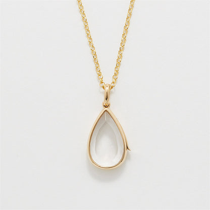 Ocean Heart Openable DIY gold Necklace Water Drop Pendant European and American Niche Cute Small Item Collarbone Chain Color Retention