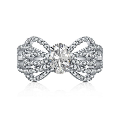 High Carbon Diamond Ring for Women S925 Sterling Silver Zircon Ring Colored Gemstone Ring Wholesale TikTok Cross-Border Live Streaming