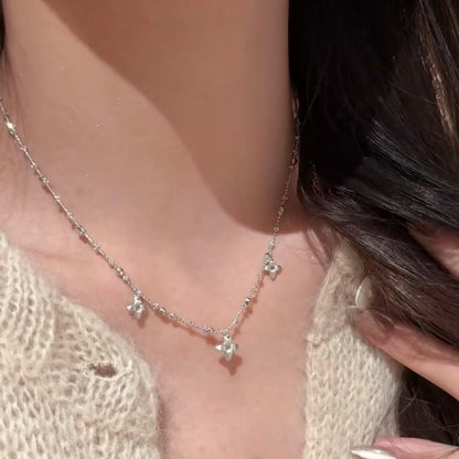 Brushed Craft Gardenia Tassel Fairy Chain Light Luxury Niche Design High-End Versatile Collarbone Chain Necklace