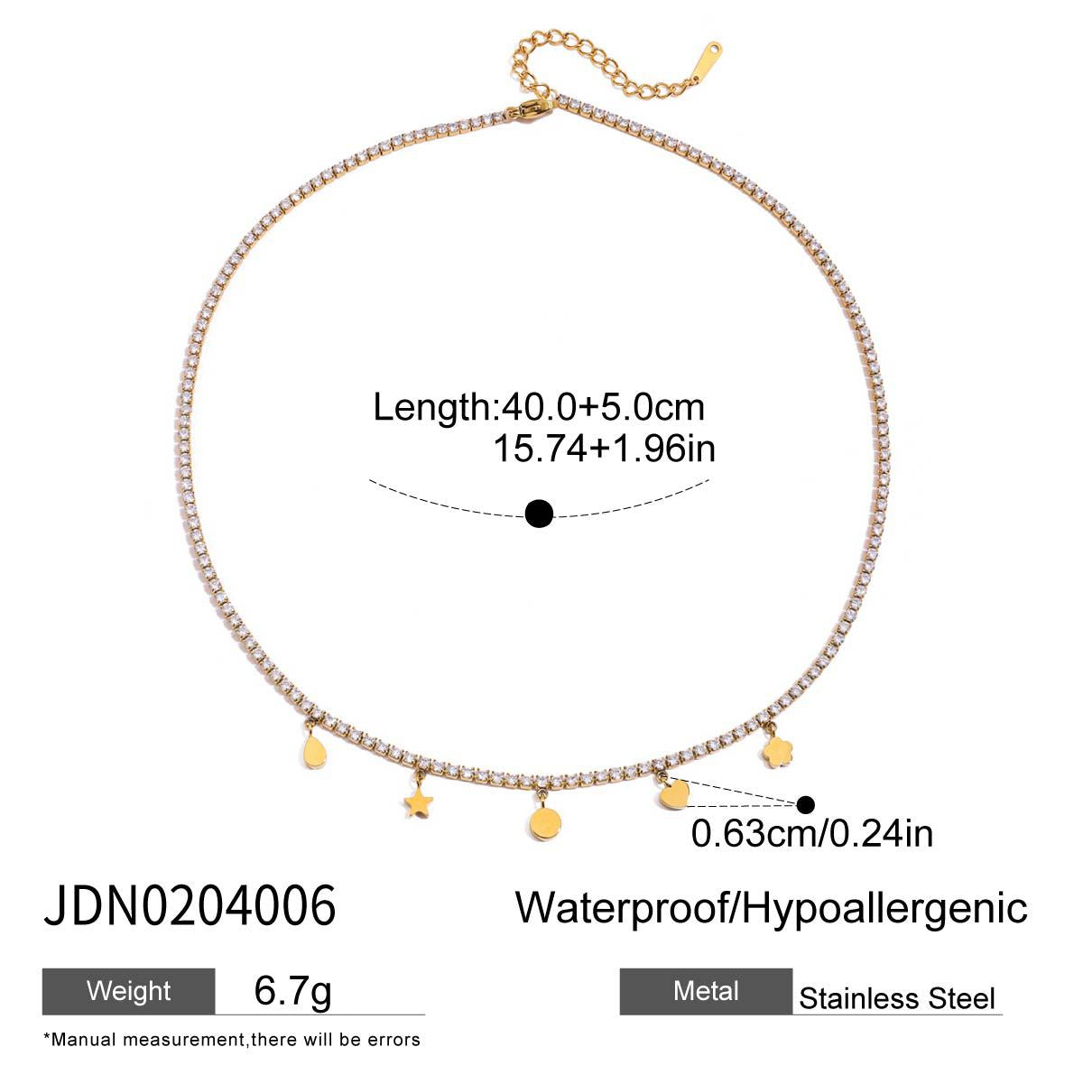 Four-Pointed Star Titanium Steel Necklace Light Luxury High-End Clavicle Chain Non-Fading Stainless Steel Jewelry for Women