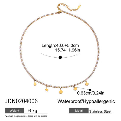 Four-Pointed Star Titanium Steel Necklace Light Luxury High-End Clavicle Chain Non-Fading Stainless Steel Jewelry for Women