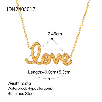 Stainless Steel Letter Necklace High-End Rhinestone Clavicle Chain Titanium Steel Jewelry Necklace
