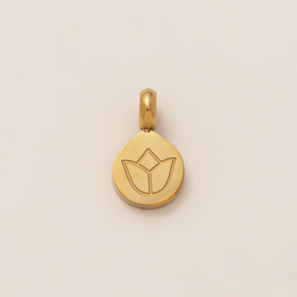 DIY Stainless Steel Mini Elephant Lotus Heart Single Pendant Necklace Furnace Vacuum Electroplating 18K Gold Color Retention