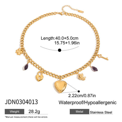 Titanium Steel Necklace Light Luxury High-end Heart Collarbone Chain Popular Jewelry Stainless Steel Choker