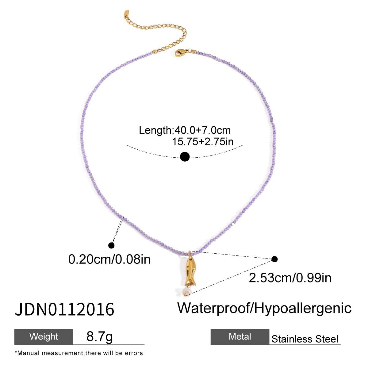 Stainless Steel Vacation Style Beaded Necklace Titanium Steel Jewelry for Women High-End Non-Fading Collarbone Chain