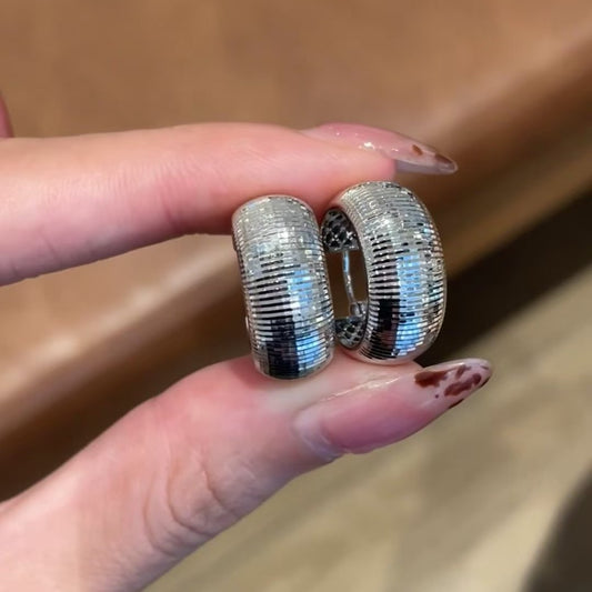 S925 Sterling Silver CNC Earrings Niche Fashion Versatile Exquisite Simple