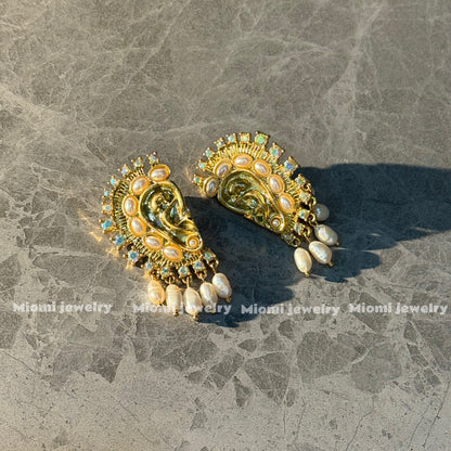 Natural pearl heart shape earring vintage