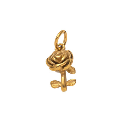 DIY Stainless Steel Heart Clover Rose Pendant Accessories DIY Furnace Vacuum Plating 18k Color Retention