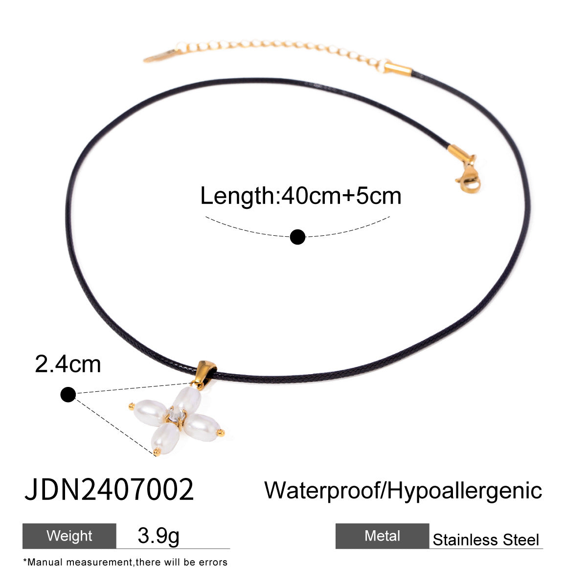 Black Rope Titanium Steel Necklace Niche Design Sense Collarbone Chain Non-Fading Hot-Selling Stainless Steel Jewelry