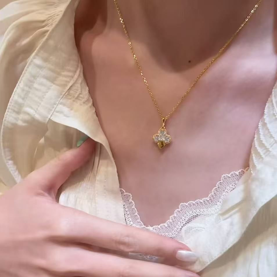 Pure Silver S925 High-end Luxury High Carbon Diamond Ace of Spades Necklace Fashion Versatile Heavy Craftsmanship Niche Design Necklace