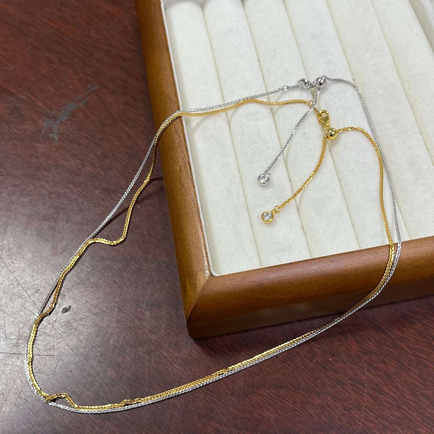 Pure Silver S925 Chopard Chain Adjustable Length Necklace Sweater Chain Versatile