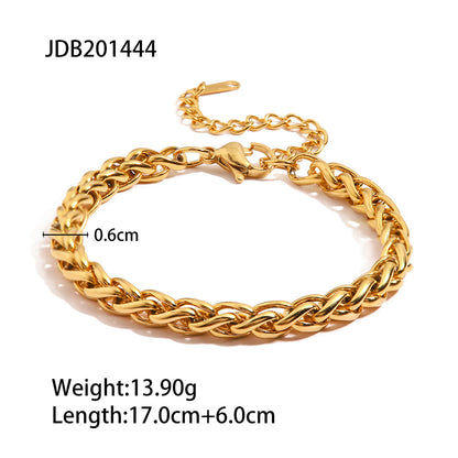 Stainless Steel Cuban Bracelet High-End Ins Metal Chain Titanium Steel Jewelry Bracelet
