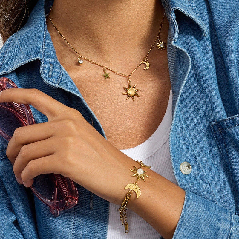 Original Design Stainless Steel Sun Bracelet Light Luxury High-end Jewelry Non-fading Titanium Steel Jewelry for Women