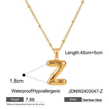 Stainless Steel Letter Necklace Pendant High-End Clavicle Chain Titanium Steel Jewelry Necklace