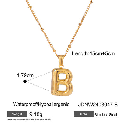 Stainless Steel Letter Necklace Pendant High-End Clavicle Chain Titanium Steel Jewelry Necklace