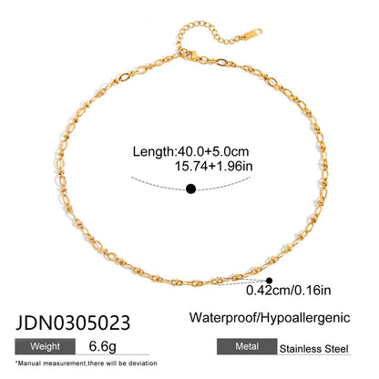 Slim Waist Titanium Steel Necklace Light Luxury Fortune Bead Collarbone Chain Baojia Stainless Steel Jewelry for Women with a Sense of Sophistication