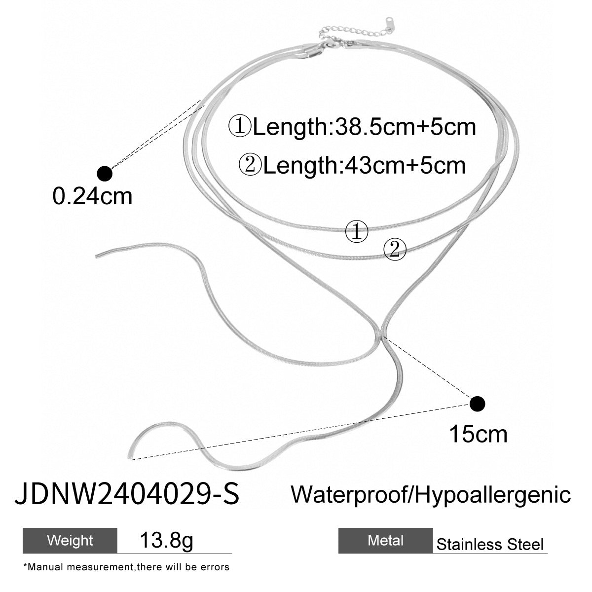 Three-layer Stacked Titanium Steel Necklace Accessories for Women, Light Luxury High-end Clavicle Chain Stainless Steel Jewelry