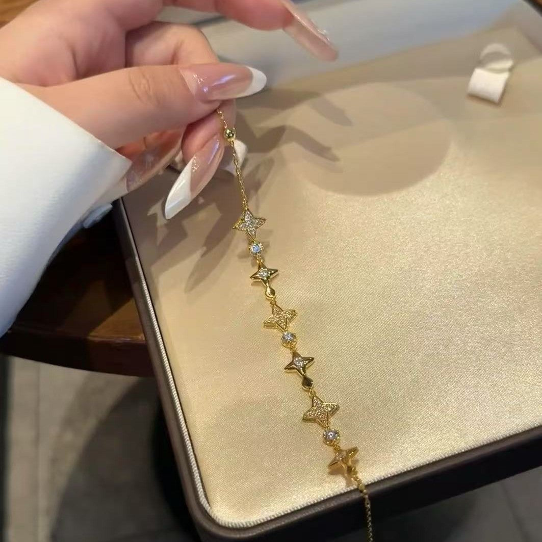 Niche Fashion Personality High Carbon Diamond Star Bracelet Exquisite Temperament Versatile Design Sense Hand Jewelry