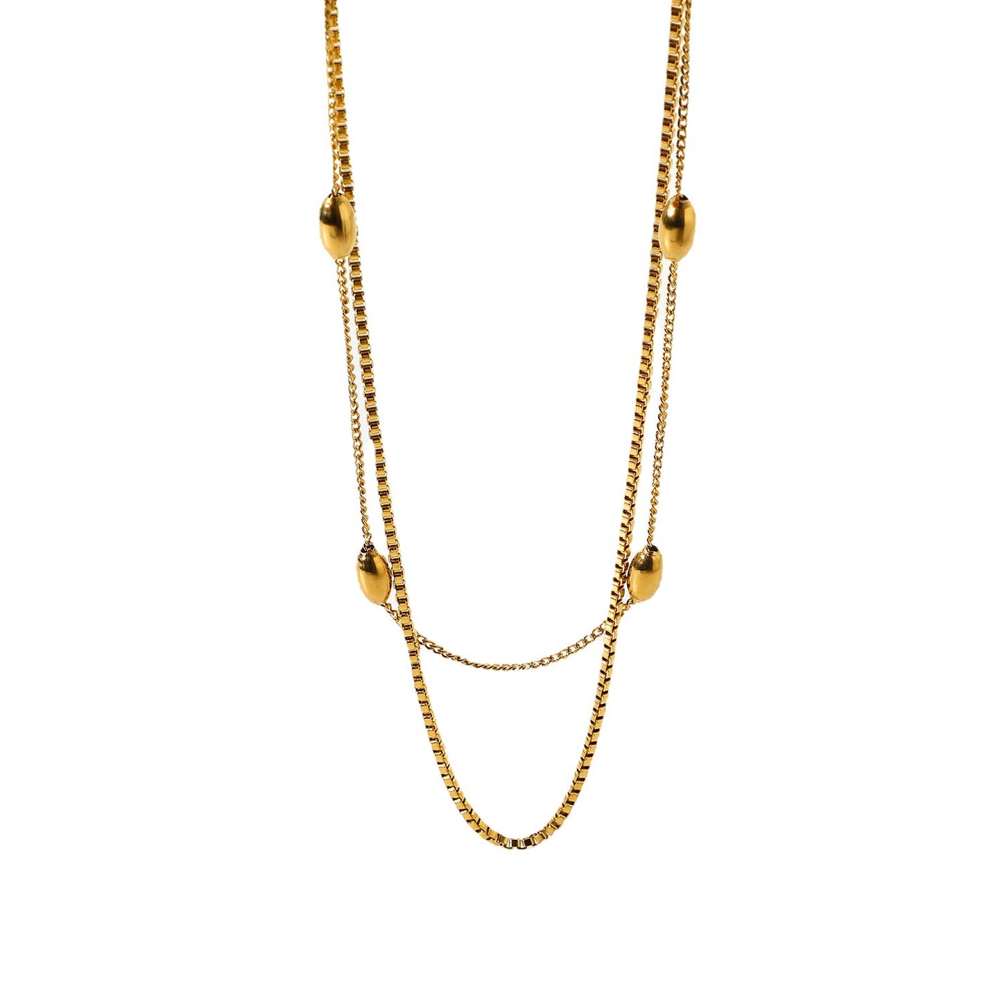 INS Trend Retro Simple Personality High-end Gold-plated Minimalist Multi-layer Necklace for Women Niche Collarbone Chain