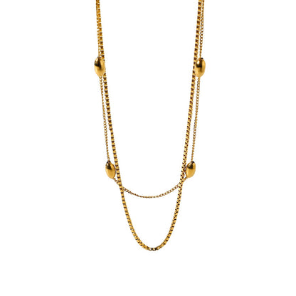 INS Trend Retro Simple Personality High-end Gold-plated Minimalist Multi-layer Necklace for Women Niche Collarbone Chain