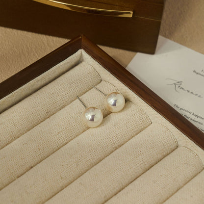 925 Sterling Silver Earrings Elegant Simple Pearl Stud Earrings for Women 2025 Trend Niche Exquisite Earrings Silver Jewelry