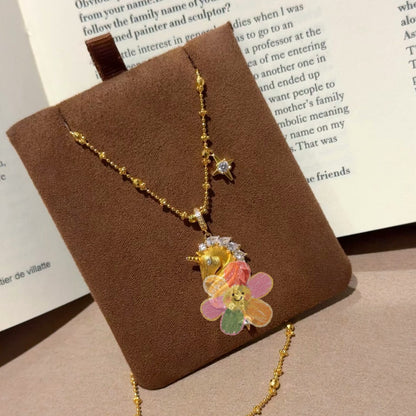 Pure Silver S925 Brushed Craft Unicorn Fairy Chain Light Luxury Niche Design High-end Versatile Collarbone Chain Necklace