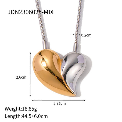 Stainless Steel Heart Pendant Necklace High-End Collarbone Chain Titanium Steel Jewelry Necklace