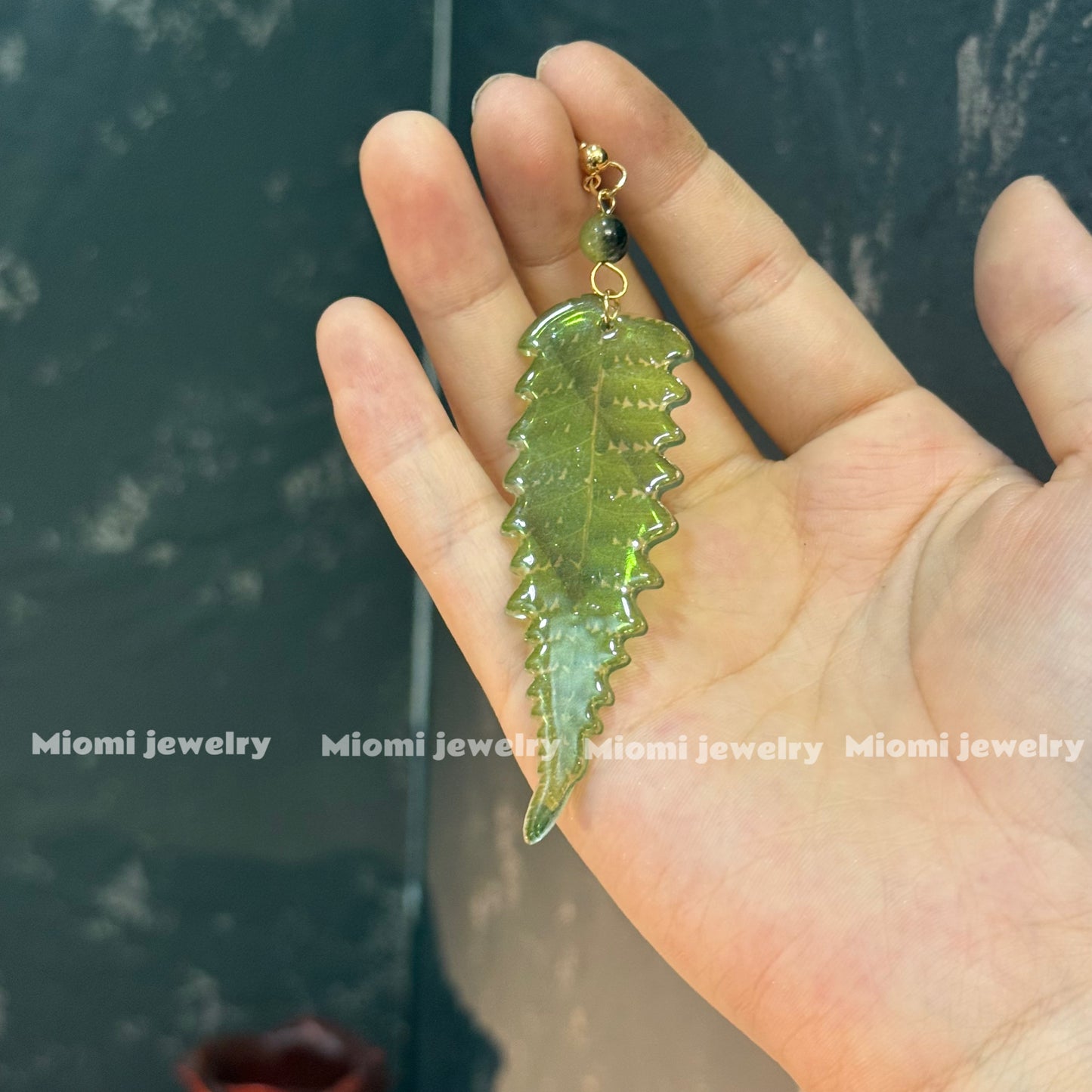 cottage leaf earring whimsical