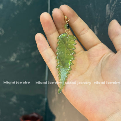 cottage leaf earring whimsical