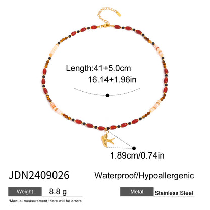 Stainless Steel Heart Necklace Simple High-End Earrings Non-Fading Titanium Steel Jewelry for Women