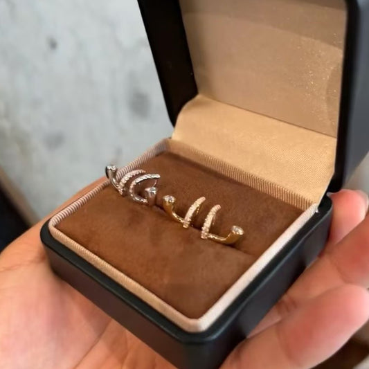 Sterling Silver S925 Geometric High Carbon Diamond Stud Earrings High-end Elegant Versatile