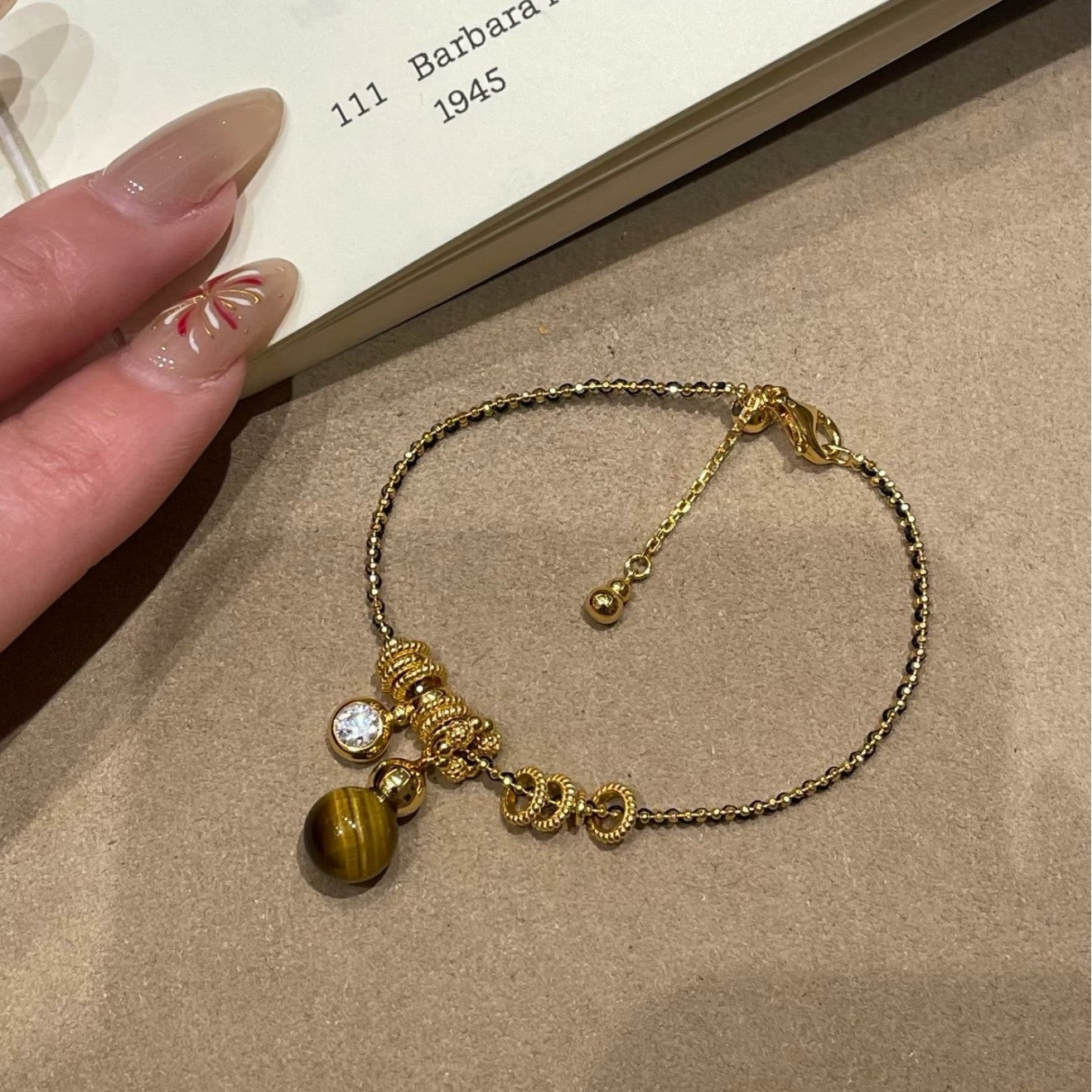 Pure Silver S925 Black Gold Braided Autumn Winter Tiger Eye Gourd Running Ring Necklace Bracelet Set New Chinese Style Exquisite High-end Feel