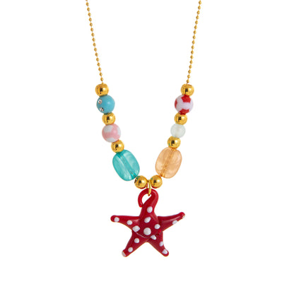 Colorful Oil Drop Pendant Color Rope Necklace Devil's Eye Heart Personality Hip Hop Unisex